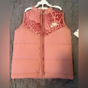 Nike Pink Animal Print Puffer Vest